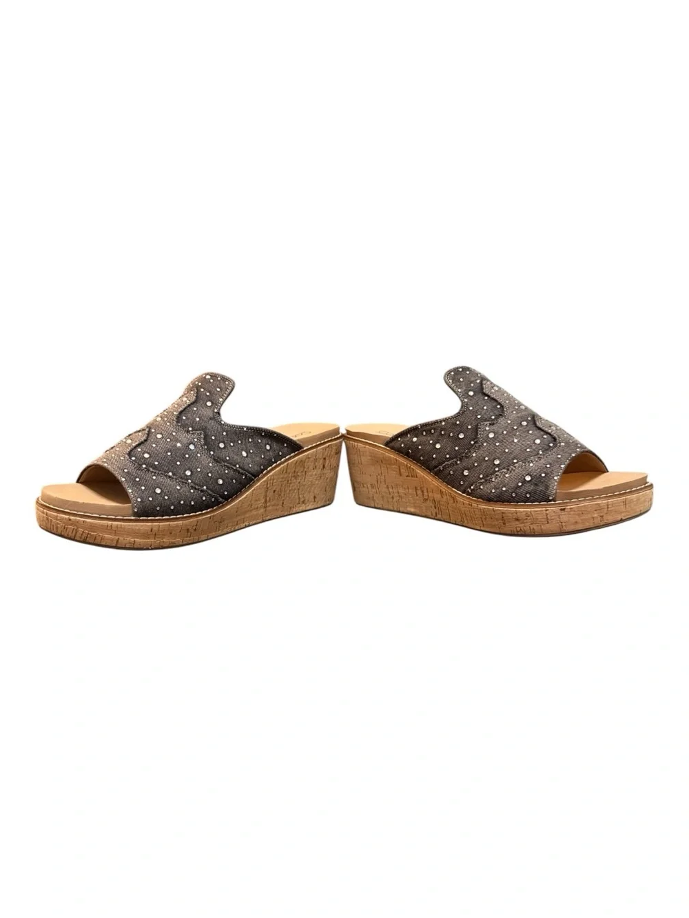 Corkys Black Rhinestone Wedge Slide Sandals Women’s Size 10 | New Without Box